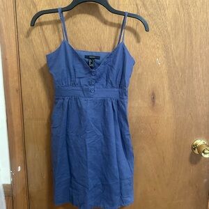 Forever 21 Blue Button-Front Mini Dress
